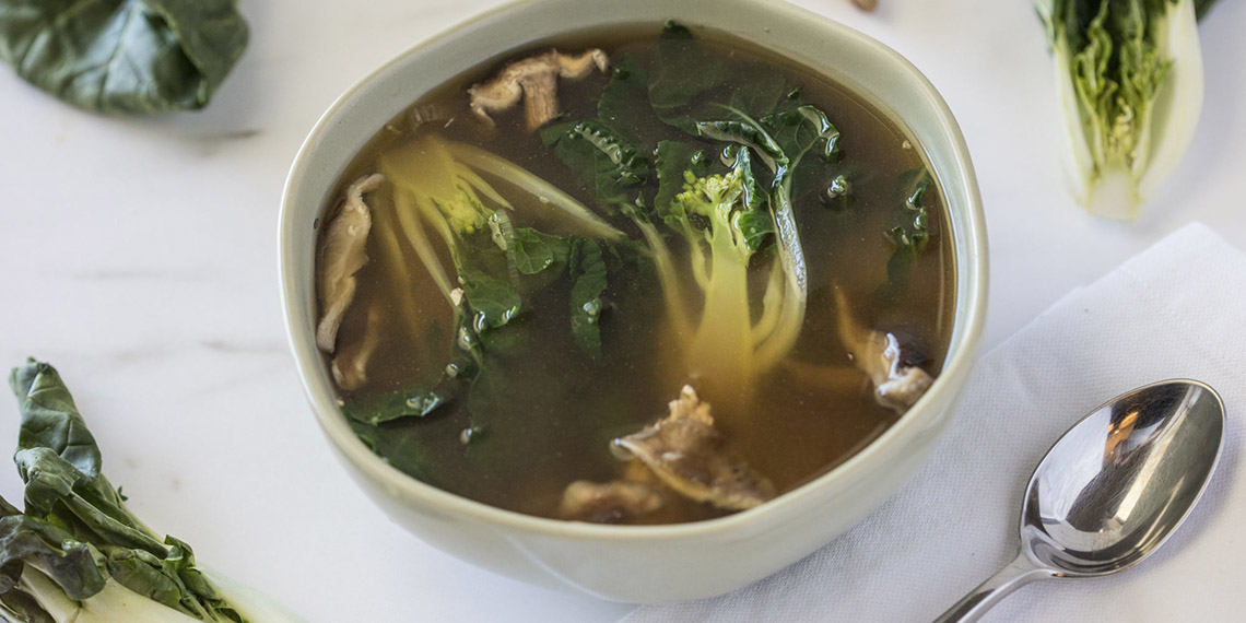 Bok Choy, Mushroom, Chicken Soup