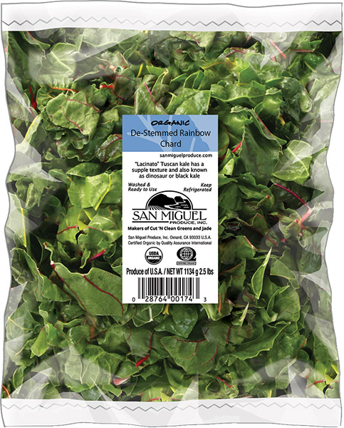 bag of De-Stemmed Rainbow Chard